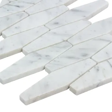 Marble picket mosaic sheet, photographed flat