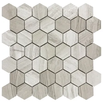 Wood-vein hexagon mosaic sheet, photographed flat