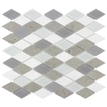 Marble diamond mosaic sheet, photographed flat