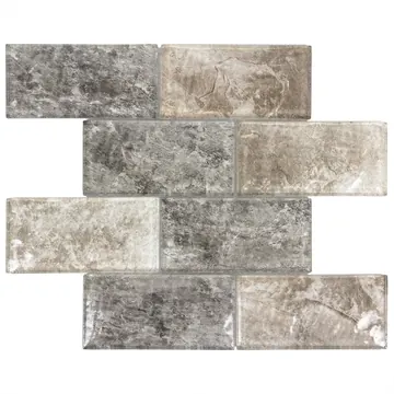 Marbled subway mosaic sheet, photographed flat