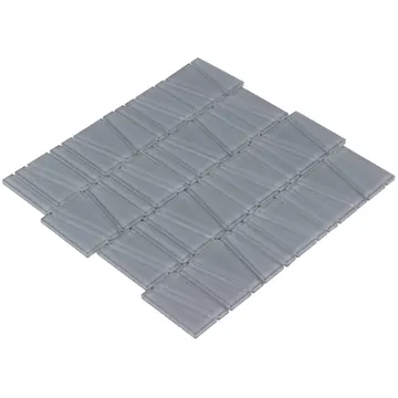 Fan-cut grey mosaic sheet, photographed flat