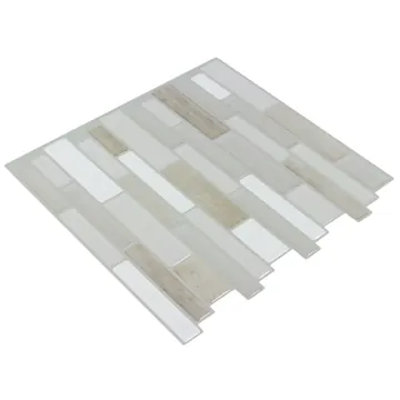 Peel-and-stick linear mosaic sheet, photographed flat