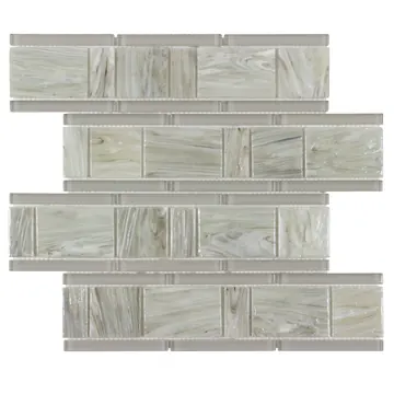 Ivory and pearl panel mosaic sheet, photographed flat